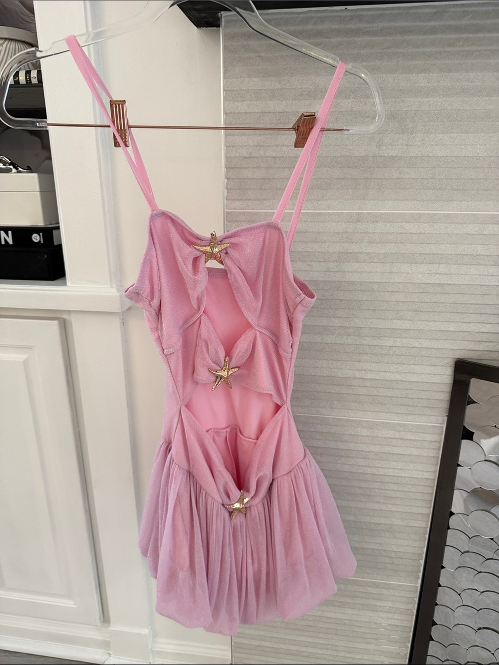 Delicate Pink Starfish Accent Babydoll Lingerie